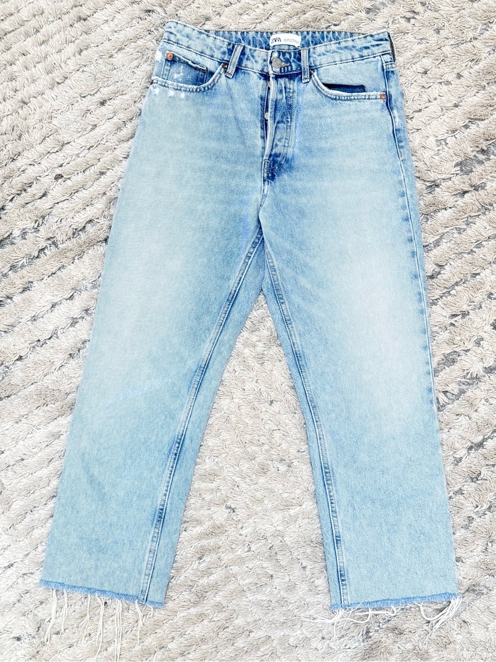 Zara Light Blue Crop Denim Jeans